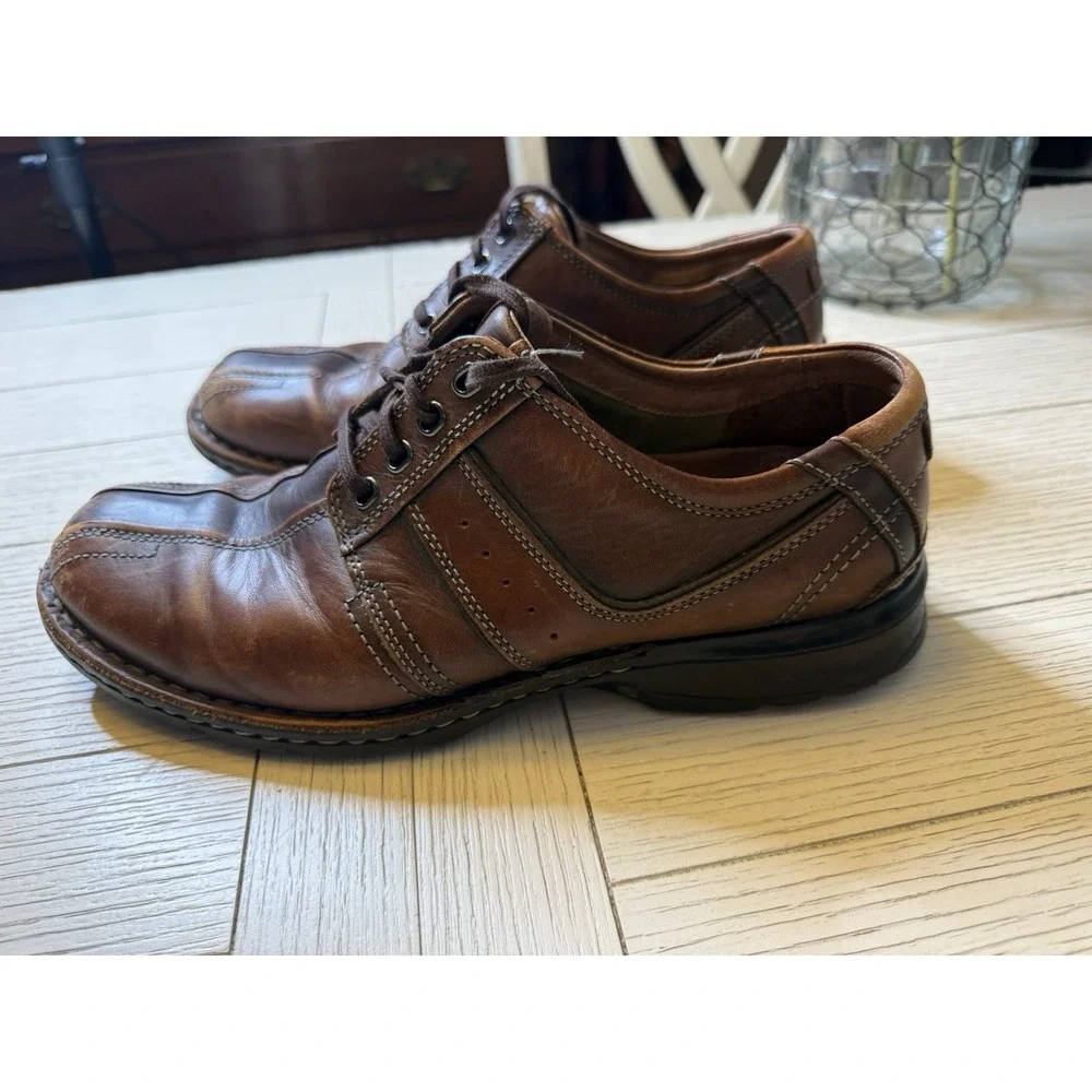 CLARKS Touareg 70853 Mens Brown Chestnut Leather Casual Oxford Shoes‎ Size 11 M